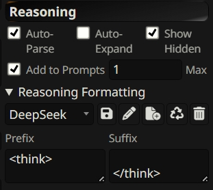 SillyTavern Think settings